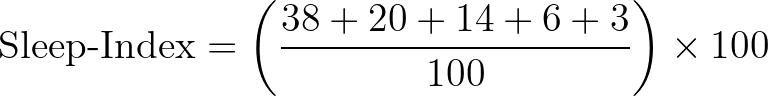 Example sleep index calculation (2)