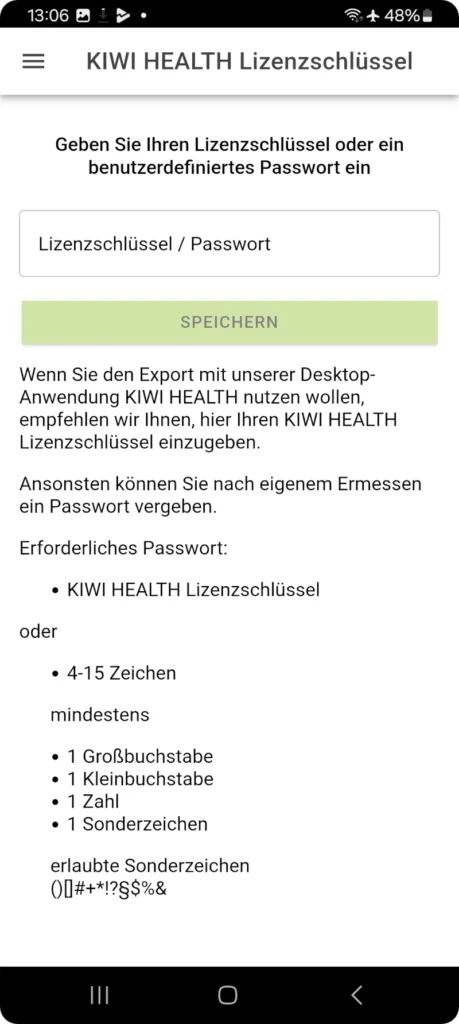 KIWI HEALTH EXPORT de-lizenz